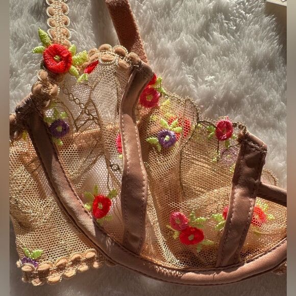 NWT For Love And Lemons Maeve Floral Underwire Bra XXS - Picture 7 of 9